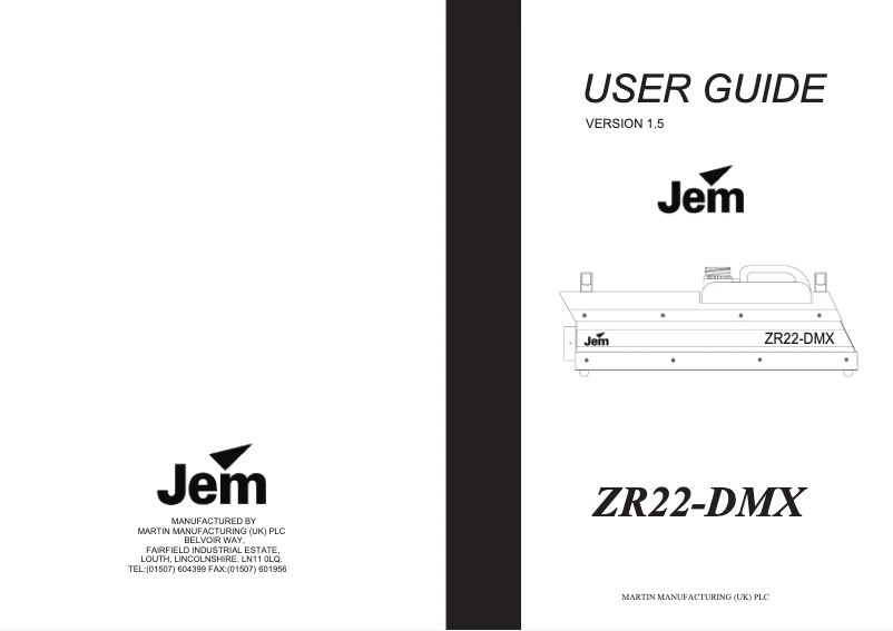 Image de la première page du manuel de l'appareil JEM ZR22-DMX