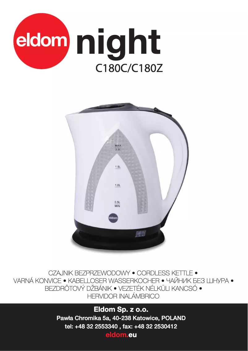 Page 1 de la notice Manuel utilisateur Eldom C180Z Night