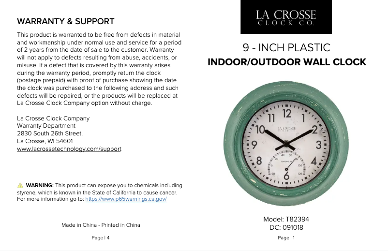 Image de la première page du manuel de l'appareil T82394