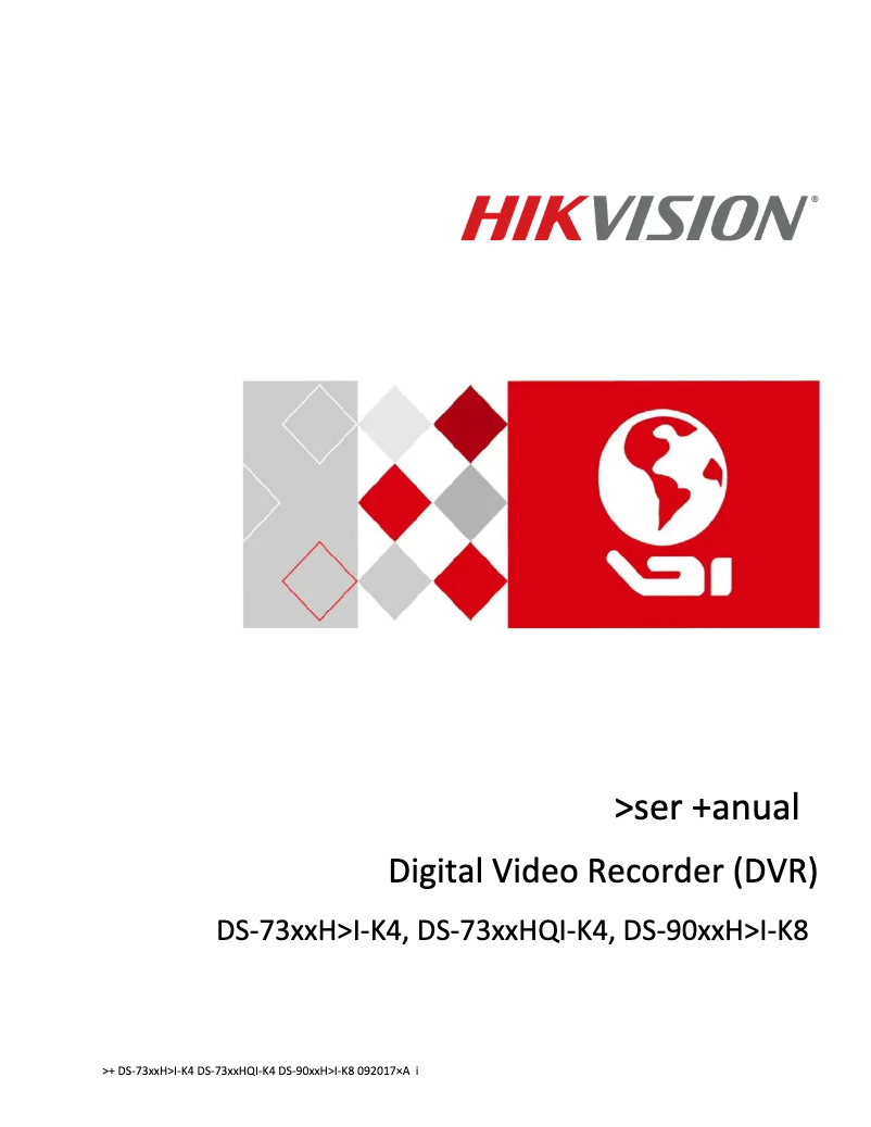 Page 1 de la notice Manuel utilisateur Hikvision DS-7308HUI-K4