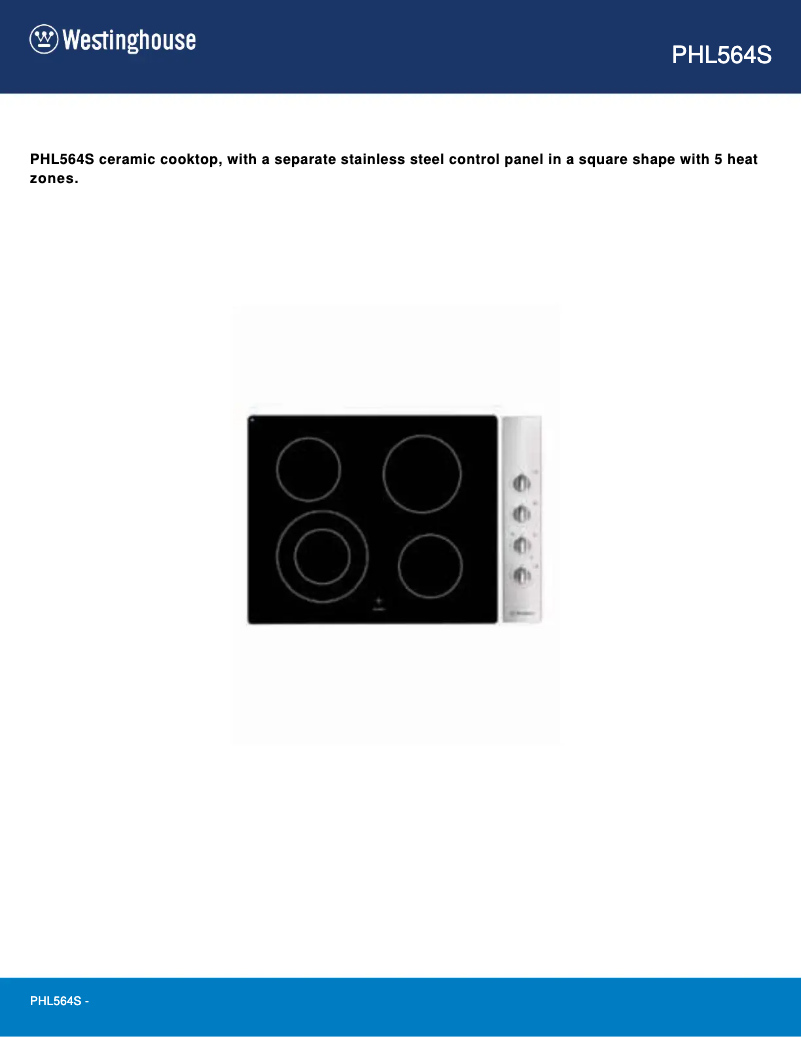 Page n°1 - Manuel utilisateur Westinghouse PHL564S