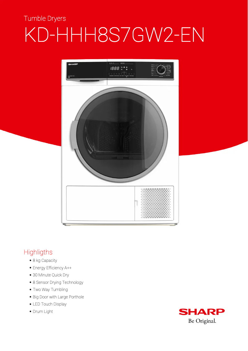 Page n°1 - Manuel utilisateur Sharp KD-HHH8S7GW2