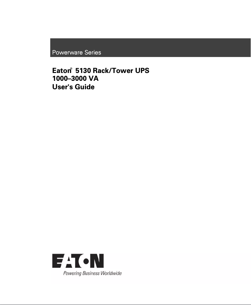 Page n°1 - Manuel utilisateur Eaton 5130 3000VA 3U
