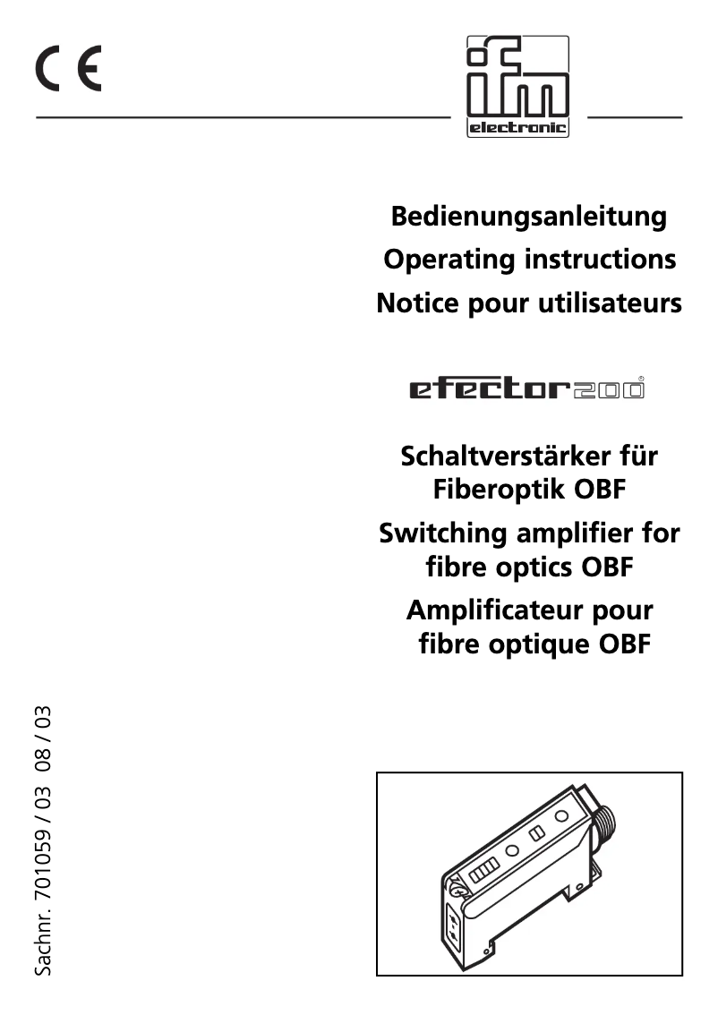Page n°1 - Manuel utilisateur IFM OB5014