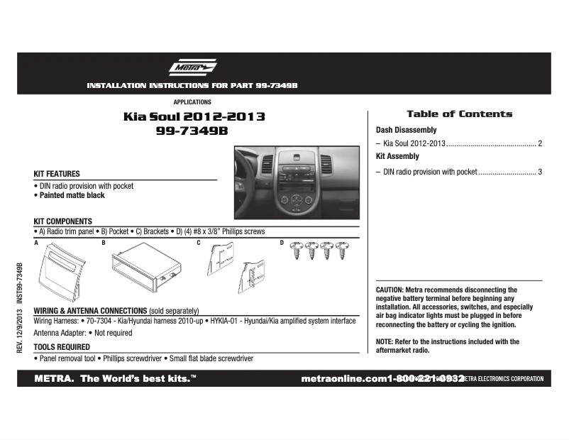 Image de la première page du manuel de l'appareil 99-7349B