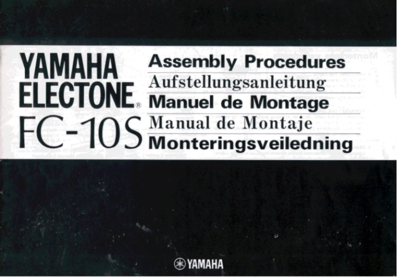 Image de la première page du manuel de l'appareil Electone FC-10S