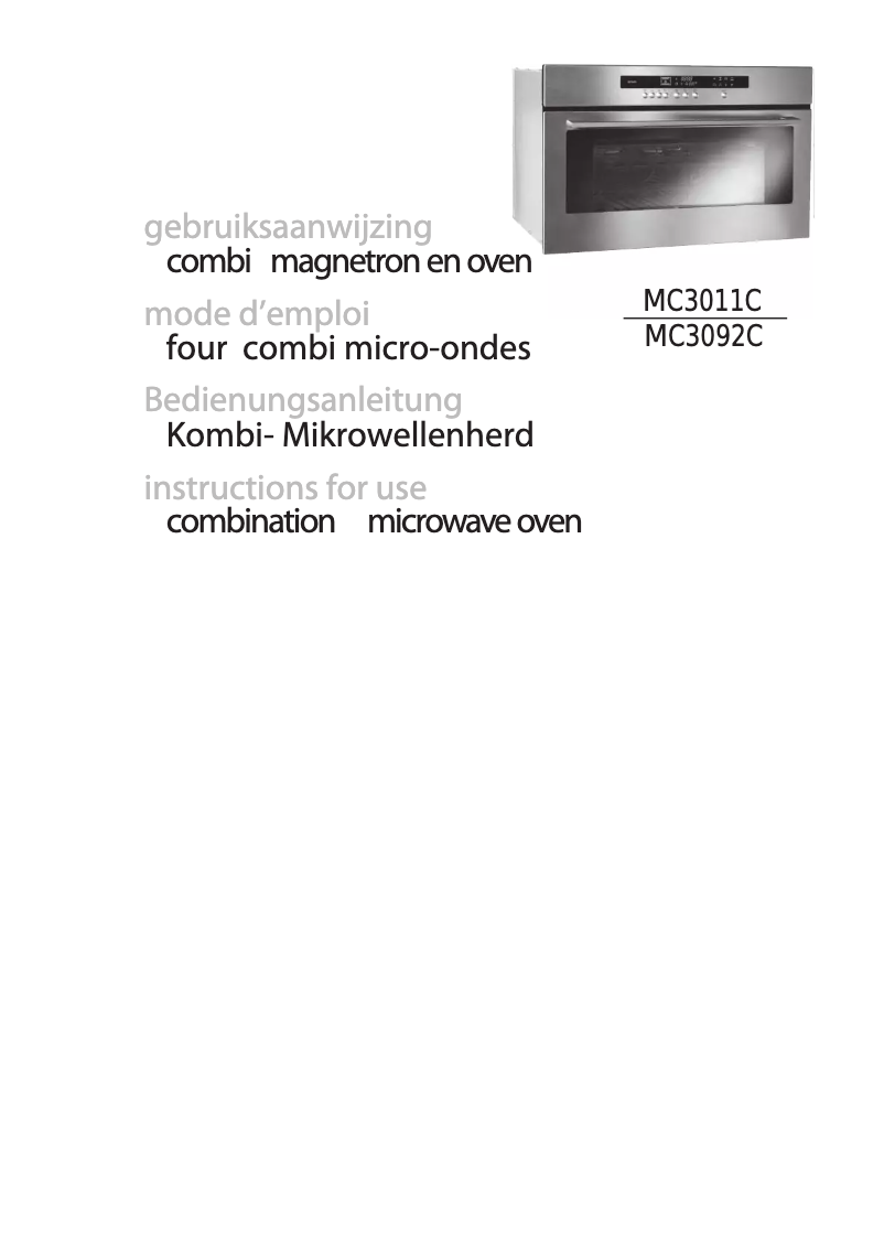 Page 1 de la notice Manuel utilisateur Atag MC3092C