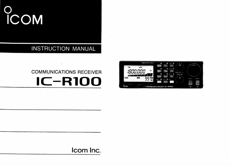 Image de la première page du manuel de l'appareil IC-R100