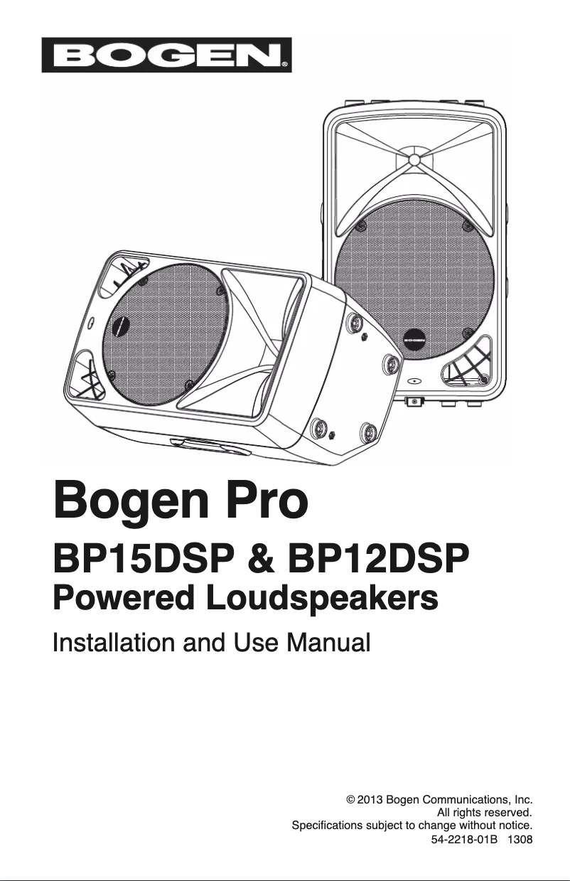 Page 1 de la notice Manuel utilisateur Bogen BP15DSP
