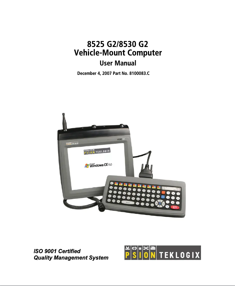 Page n°1 - Manuel utilisateur Zebra 8530 G2
