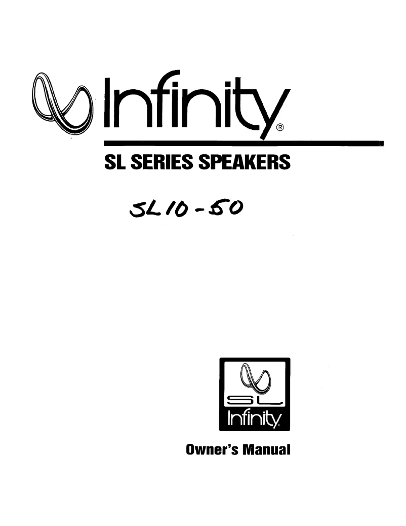 Page 1 de la notice Manuel utilisateur Infinity SL 30