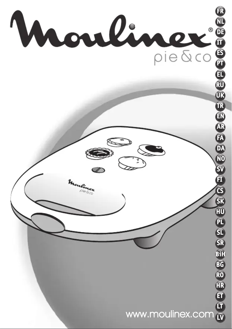 Page n°1 - Manuel utilisateur Moulinex Pie & Co SM220512