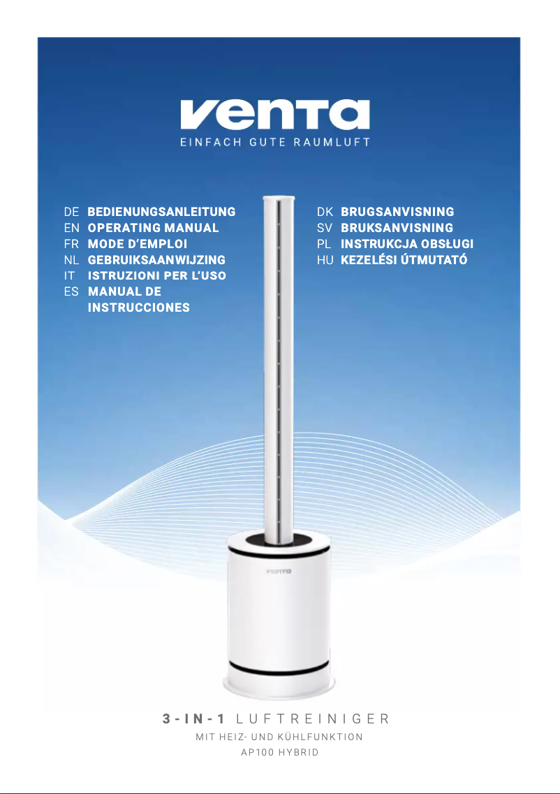 Page n°1 - Manuel utilisateur Venta AirPro AP100