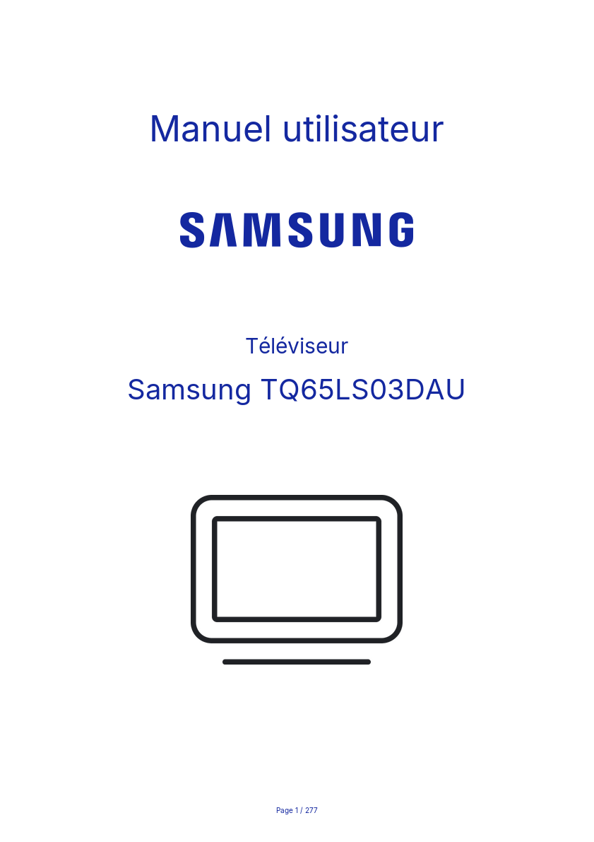 Image de la première page du manuel de l'appareil TQ65LS03DAU
