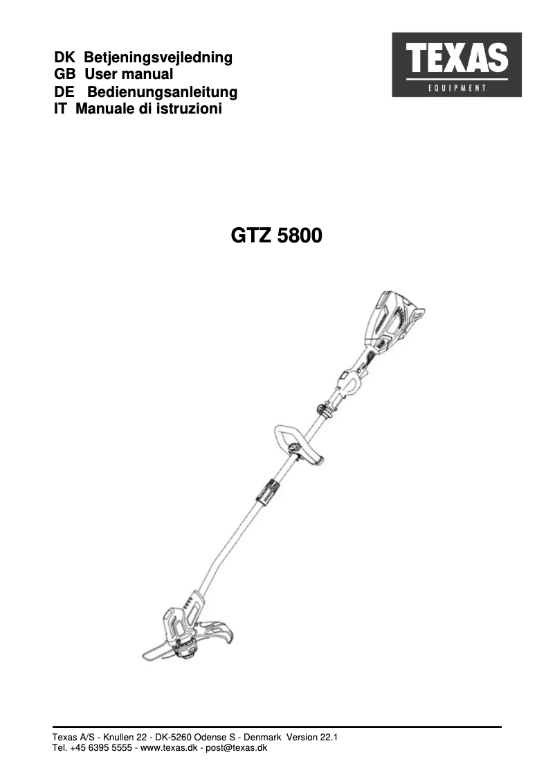 Image de la première page du manuel de l'appareil GTZ 5800