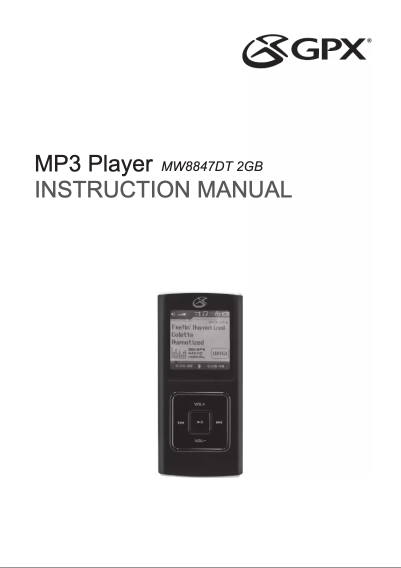 Page 1 de la notice Manuel utilisateur GPX MW8847DT