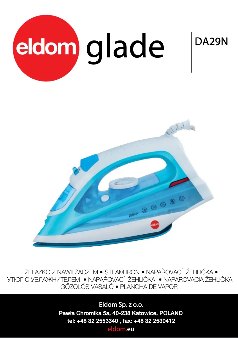 Page n°1 - Manuel utilisateur Eldom GLIDE DA29N