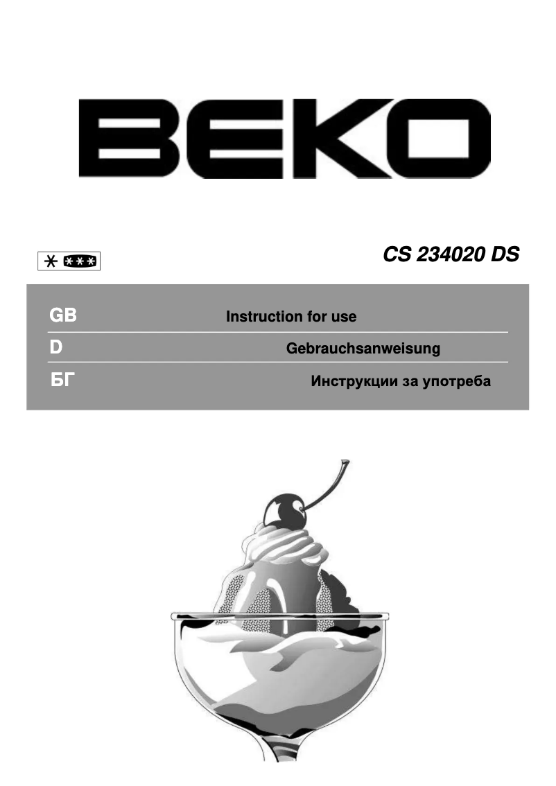 Page 1 de la notice Manuel utilisateur Beko CS 234020 DS