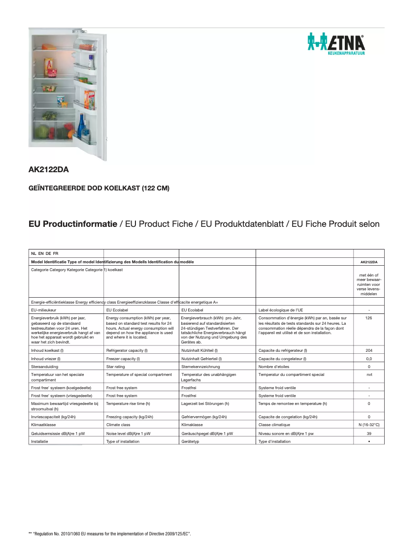 Image de la première page du manuel de l'appareil AK2122DA