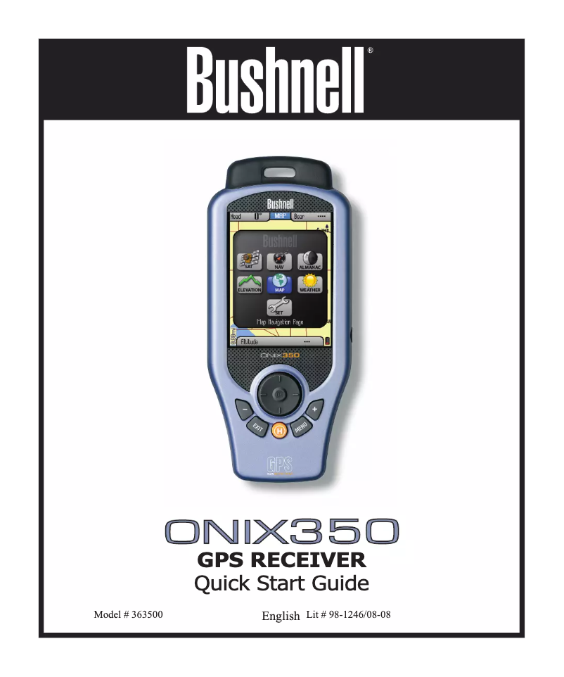 Page 1 de la notice Manuel utilisateur Bushnell Onix 350