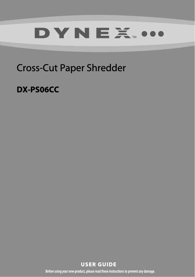 Page n°1 - Manuel utilisateur Dynex DX-PS06CC