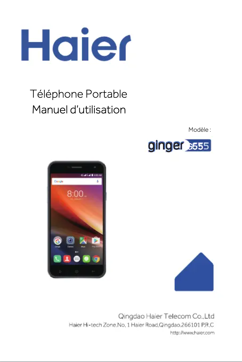 Image de la première page du manuel de l'appareil Ginger G55