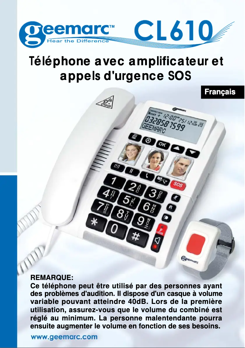 Página 1 del manual Manual de usuario Geemarc CL610