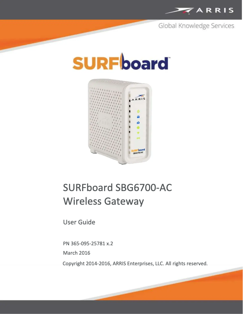 Page 1 de la notice Manuel utilisateur Arris SURFboard SBG6700-AC