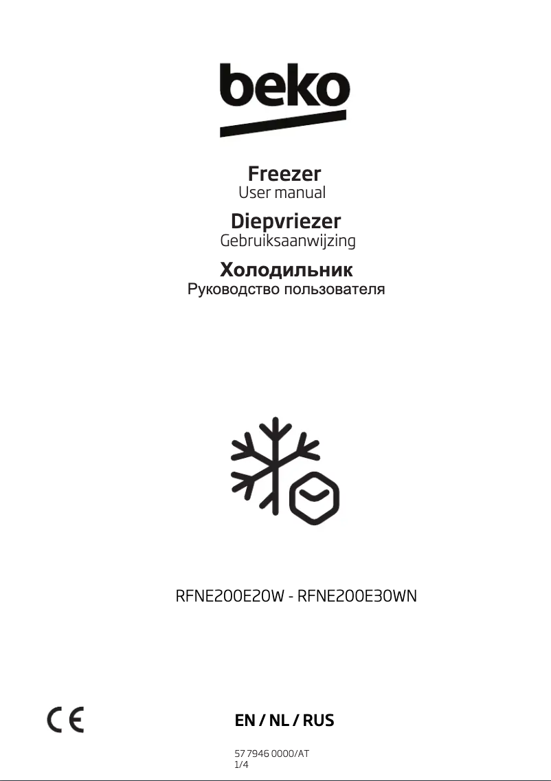 Page n°1 - Manuel utilisateur Beko RFNE200E30WN