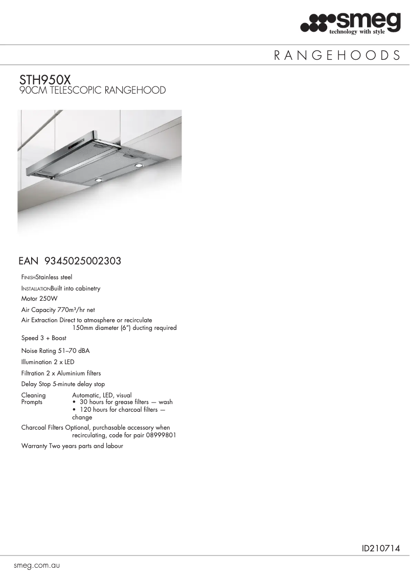 Page n°1 - Manuel utilisateur Smeg STH950X