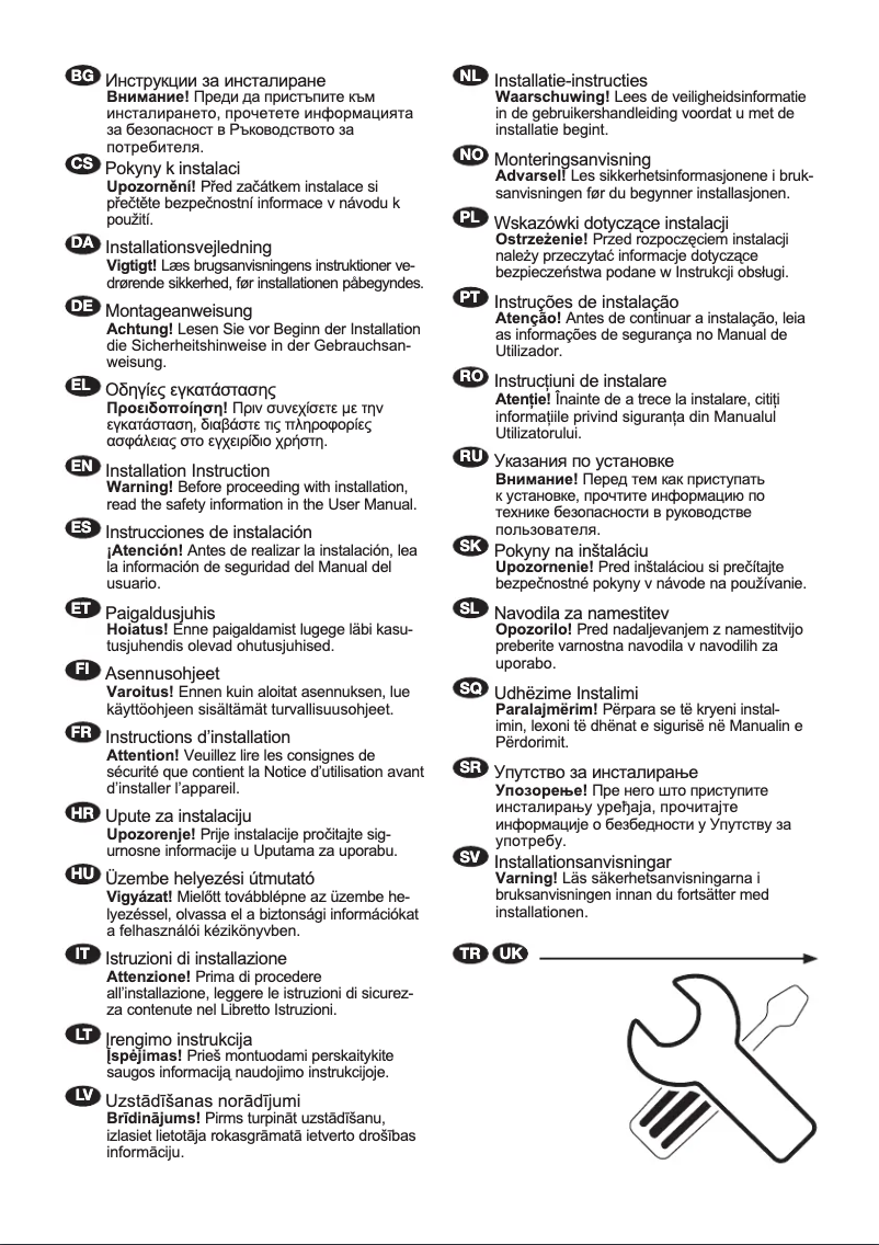 Page 1 de la notice Guide d'installation Electrolux KTB2AF14T