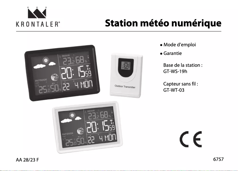 Image de la première page du manuel de l'appareil GT-WS-19