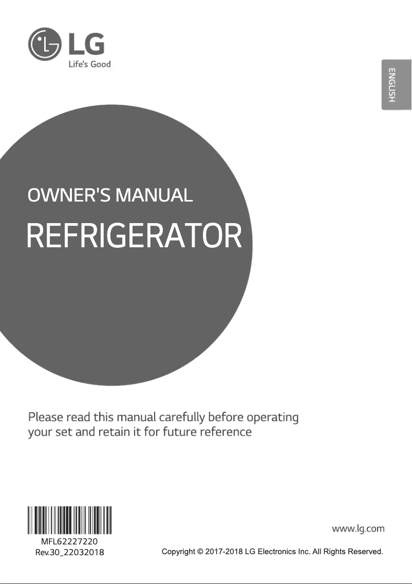Page 1 de la notice Manuel utilisateur LG GL-C292RHPN