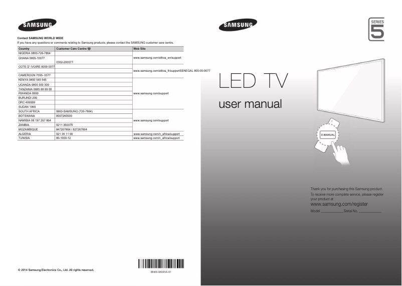 Page n°1 - Manuel utilisateur Samsung UA48H5500AW