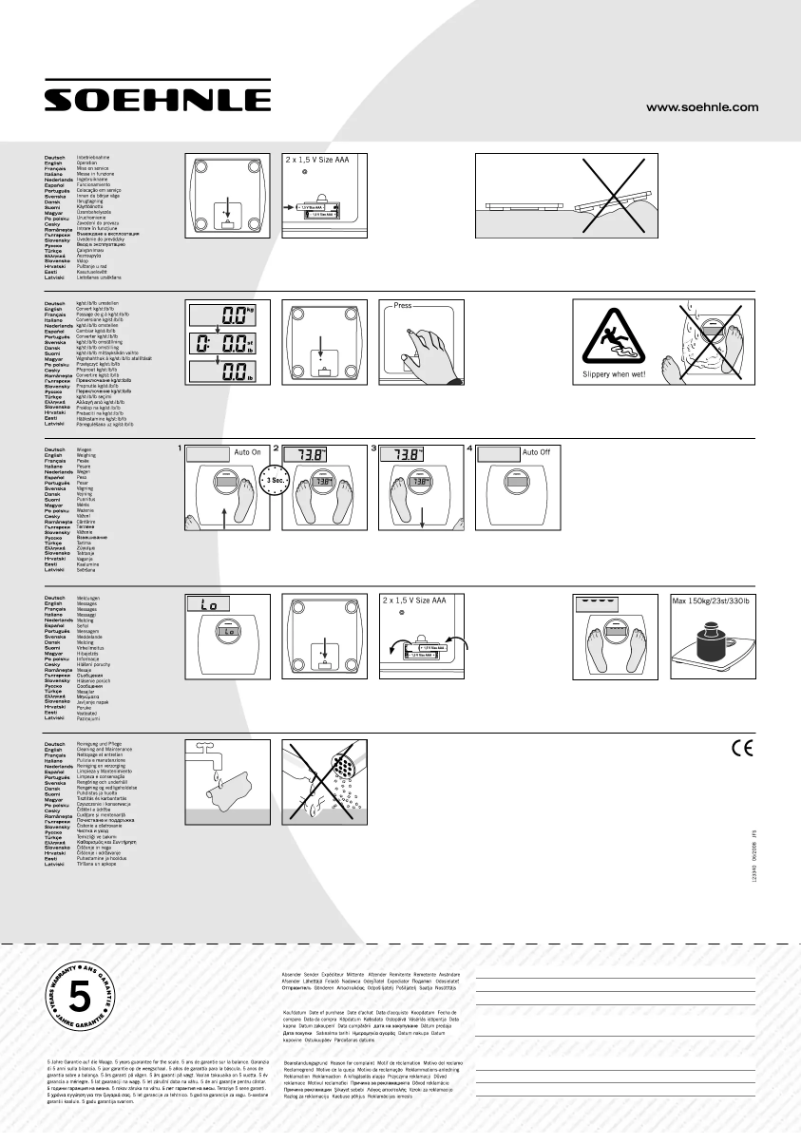 Page n°1 - Manuel utilisateur Soehnle Gala XL
