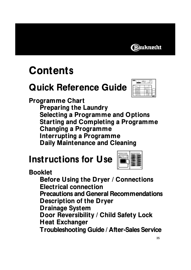 Page n°1 - Manuel utilisateur Bauknecht TRKK 6621/6