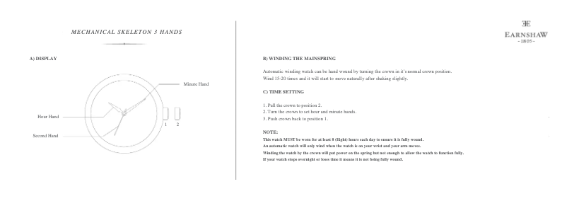 Image de la première page du manuel de l'appareil Longitude Skeleton Mechanical ES-8062-01