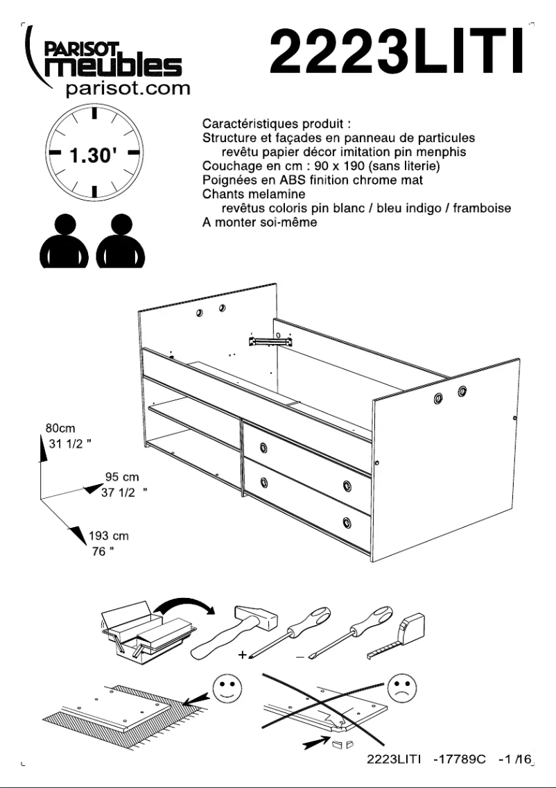 Page n°1 - Manuel utilisateur Parisot Smoozy 2223LITI