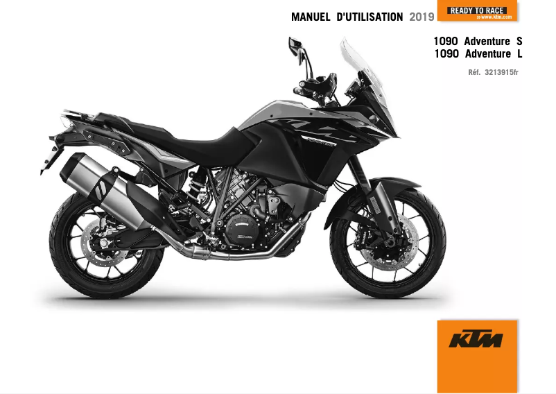 Page 1 de la notice Manuel utilisateur KTM 1090 Adventure L (2019)