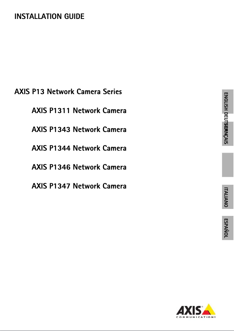 Page 1 de la notice Manuel utilisateur Axis P1347