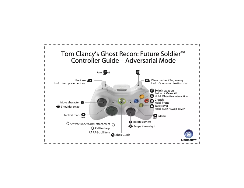 Page 1 de la notice Manuel utilisateur Microsoft Ghost Recon - Future Soldier (Xbox 360)