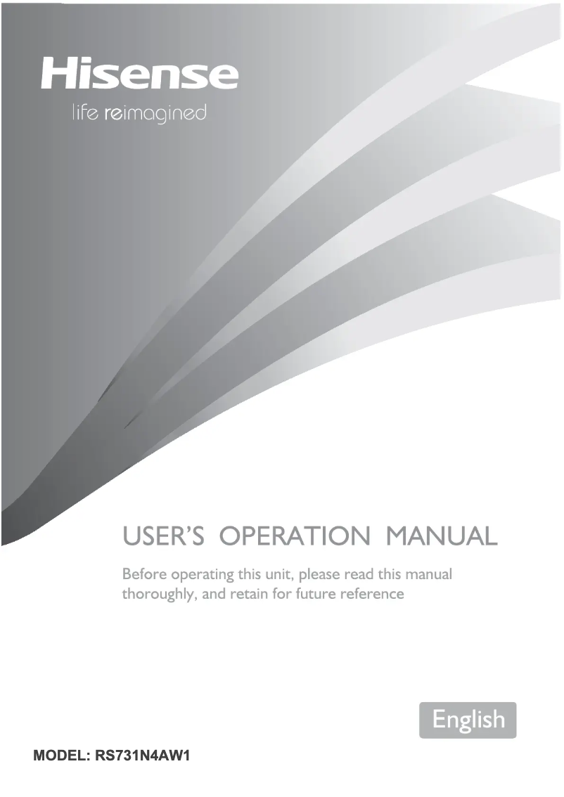 Page 1 de la notice Manuel utilisateur Hisense RS731N4AW1
