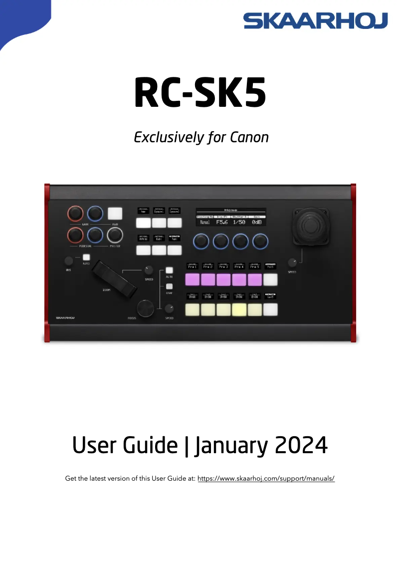 Image de la première page du manuel de l'appareil SKAARHOJ RC-SK5