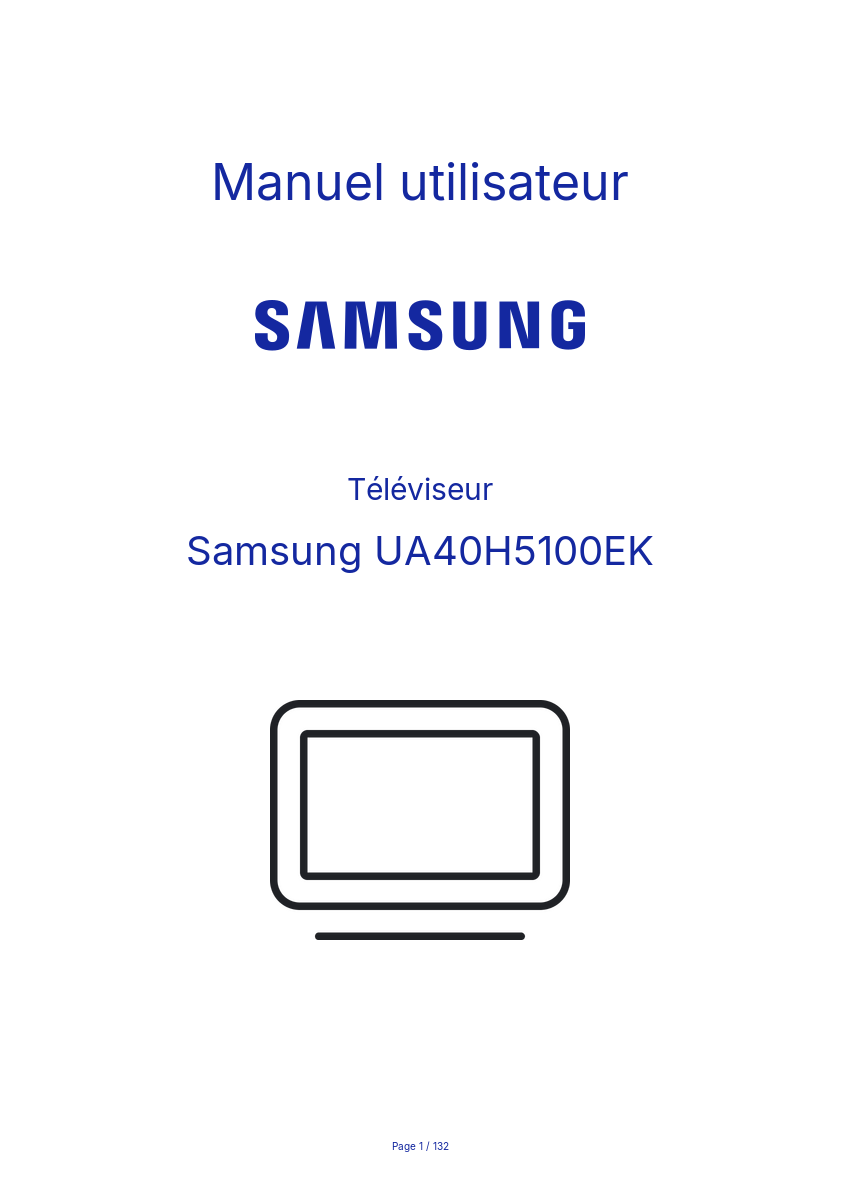 Image de la première page du manuel de l'appareil UA40H5100EK