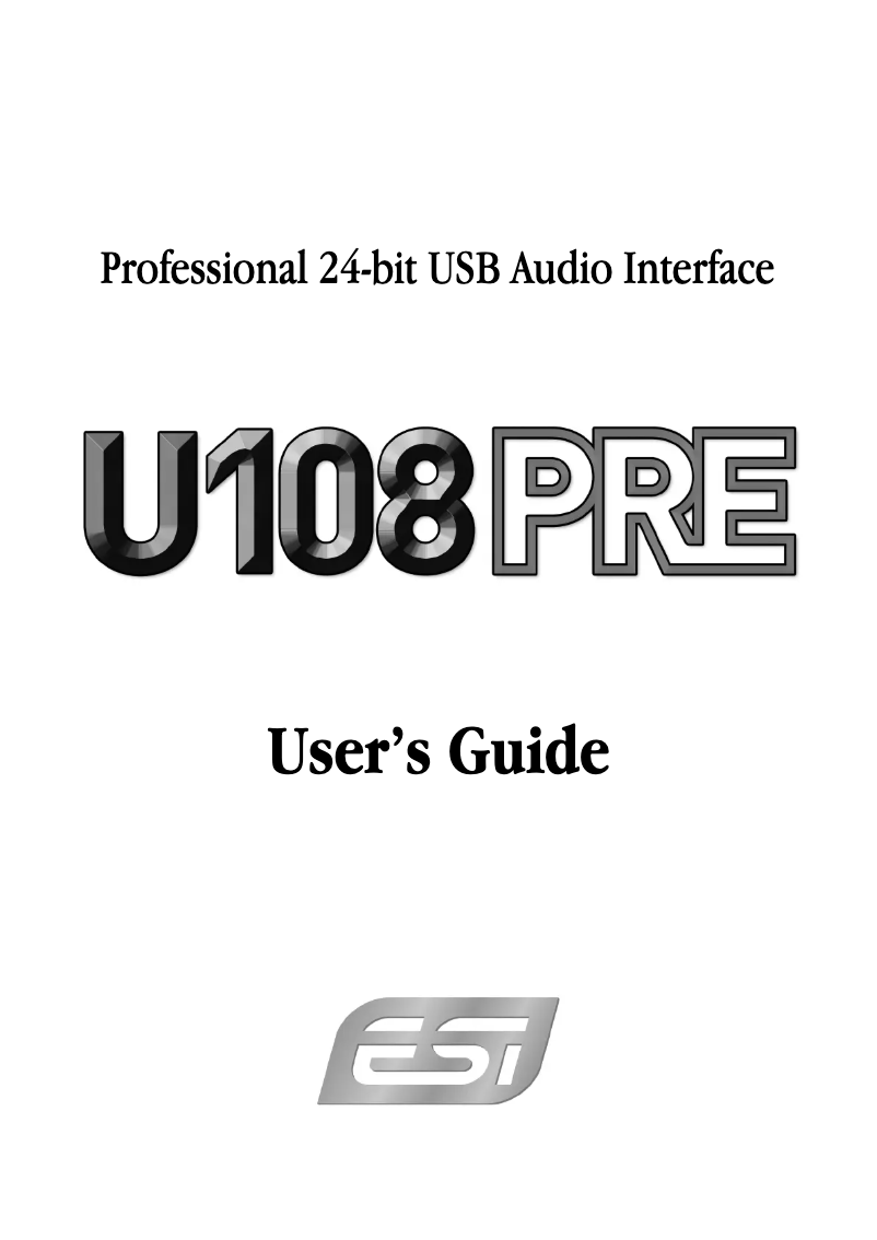Page 1 de la notice Manuel utilisateur ESI U108 PRE