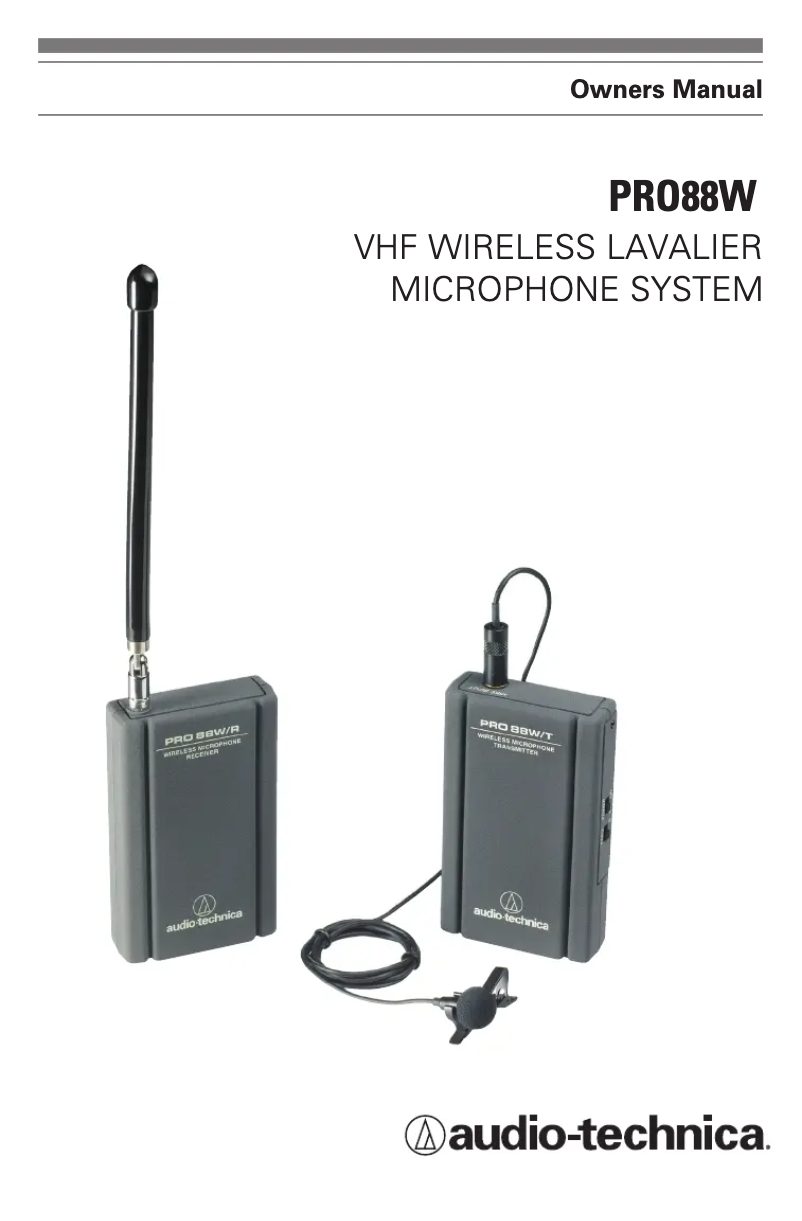 Page n°1 - Manuel utilisateur Audio-Technica Pro 88W-830