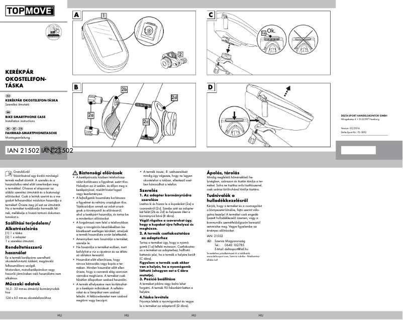 Page n°1 - Manuel utilisateur Topmove IAN 21502