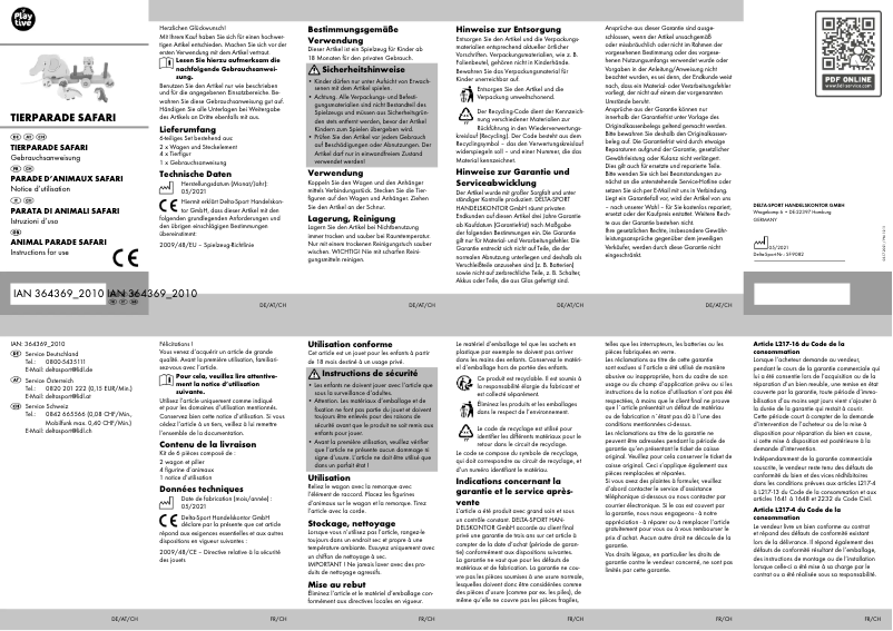 Page 1 de la notice Manuel utilisateur Playtive IAN 364369