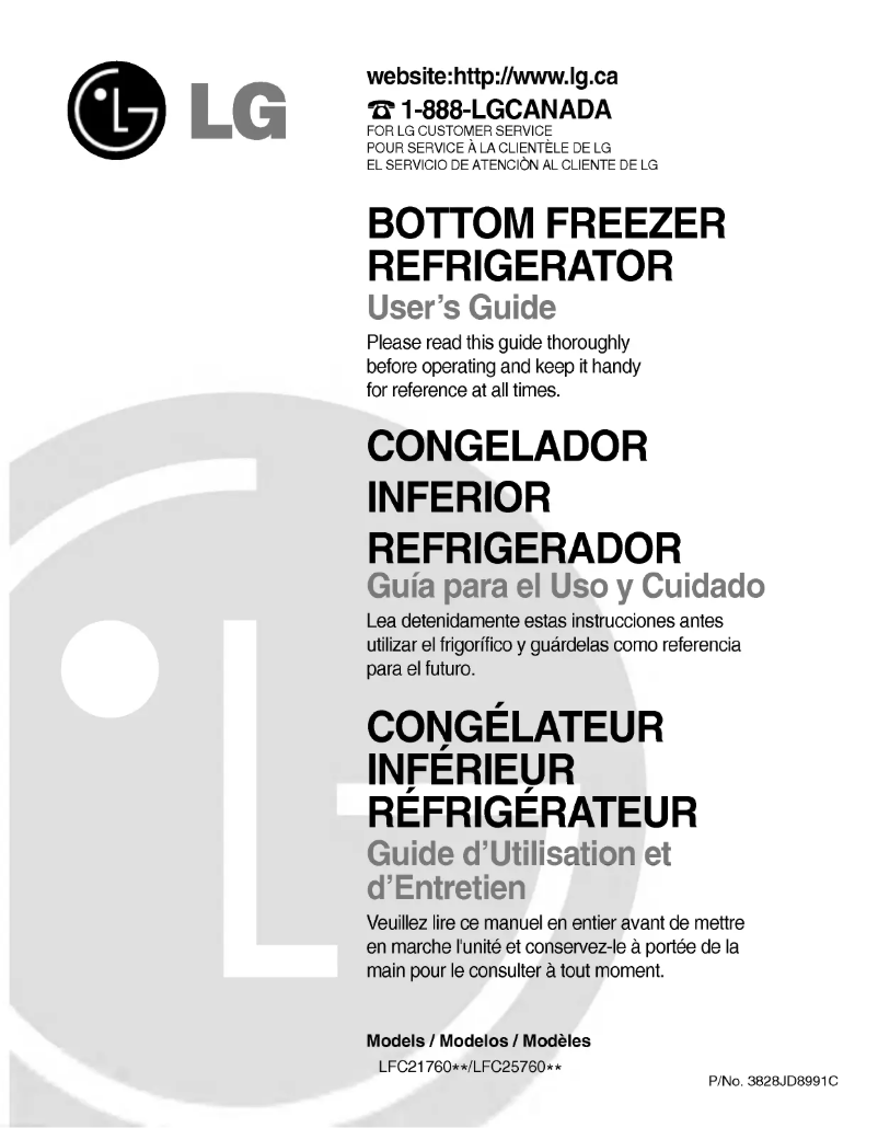 Page n°1 - Manuel utilisateur LG GR-B258JVCA