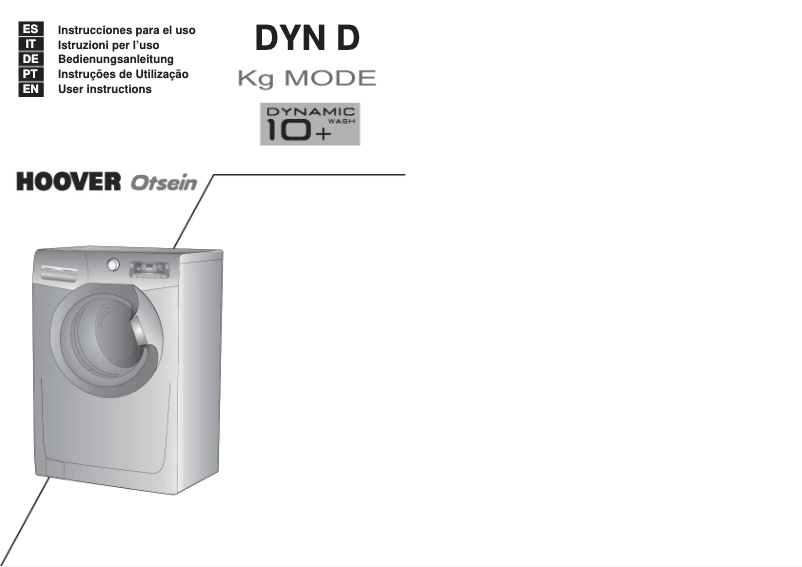 Page n°1 - Manuel utilisateur Hoover DYN 8145D-84